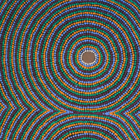 Aboriginal Artwork by Letisha Napanangka Marshall, Warlukurlangu Jukurrpa (Fire country Dreaming), 61x46cm