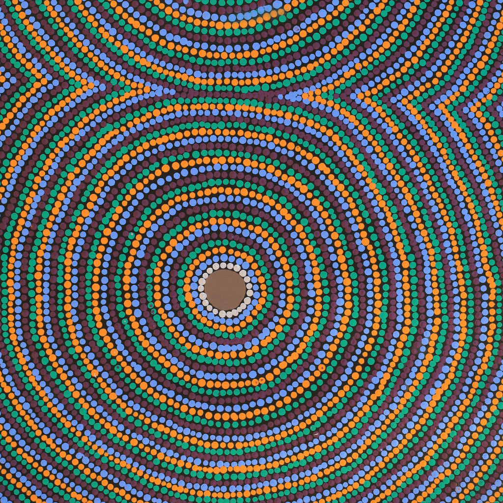 Aboriginal Artwork by Letisha Napanangka Marshall, Warlukurlangu Jukurrpa (Fire country Dreaming), 61x46cm