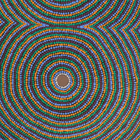 Aboriginal Artwork by Letisha Napanangka Marshall, Warlukurlangu Jukurrpa (Fire country Dreaming), 61x46cm