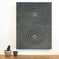 Aboriginal Artwork by Letisha Napanangka Marshall, Warlukurlangu Jukurrpa (Fire country Dreaming), 61x46cm
