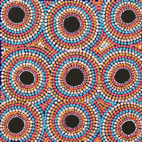 Aboriginal Artwork by Letisha Napanangka Marshall, Ngapa Jukurrpa (Water Dreaming) - Puyurru, 30x30cm