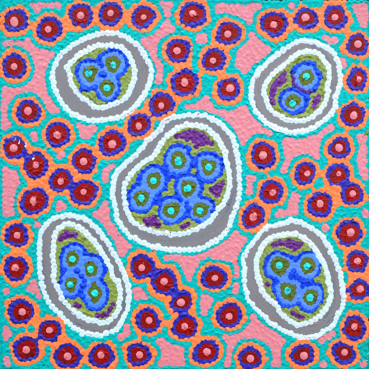 Aboriginal Art by Letitia Nungarrayi Bartlett, Winparrku - Mt Webb Dreaming, 30x30cm - ART ARK®