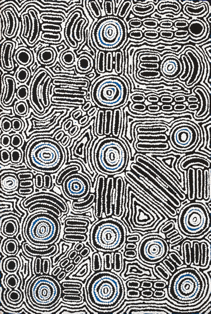 Aboriginal Artwork by Letoya Nakamarra Curtis, Yarla Jukurrpa (Bush Potato Dreaming) - Cockatoo Creek, 91x61cm