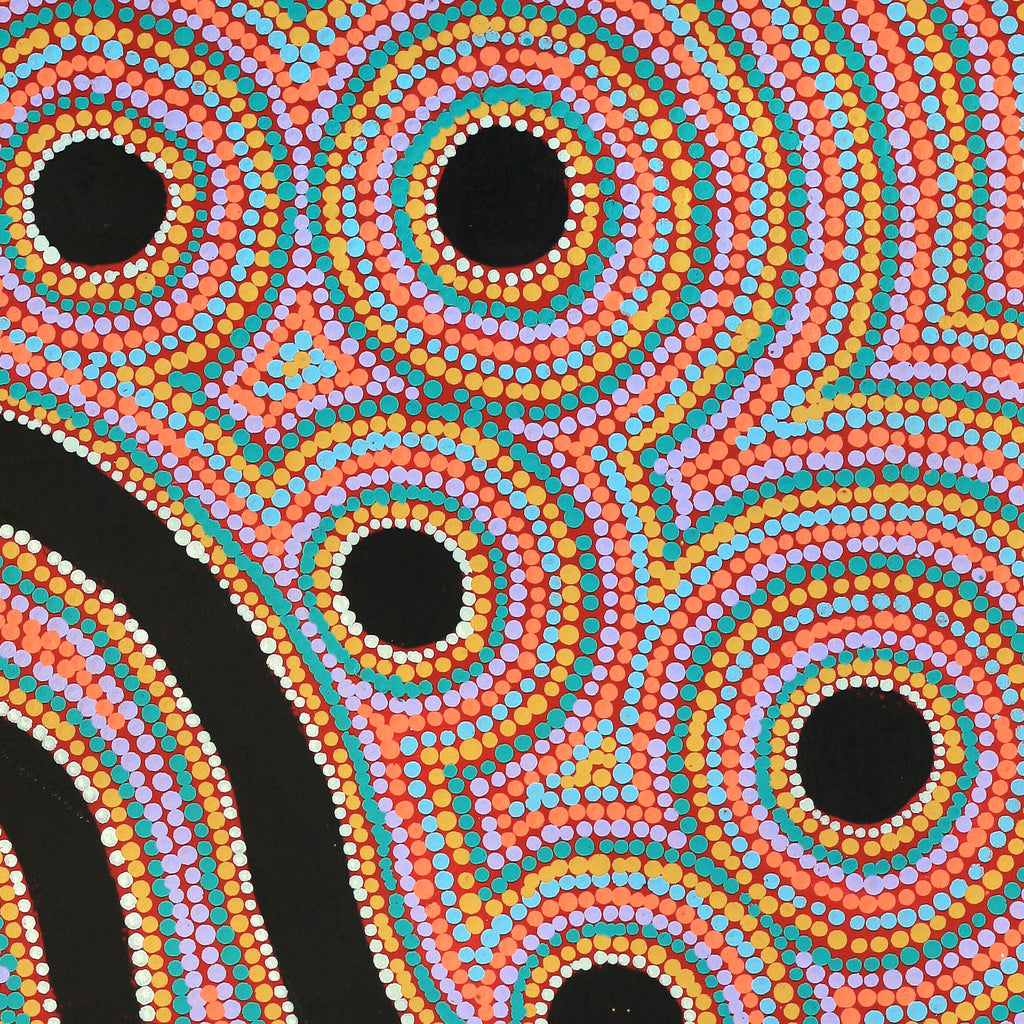 Aboriginal Artwork by Letisha Napanangka Marshall, Warlukurlangu Jukurrpa (Fire country Dreaming), 61x46cm - ART ARK®