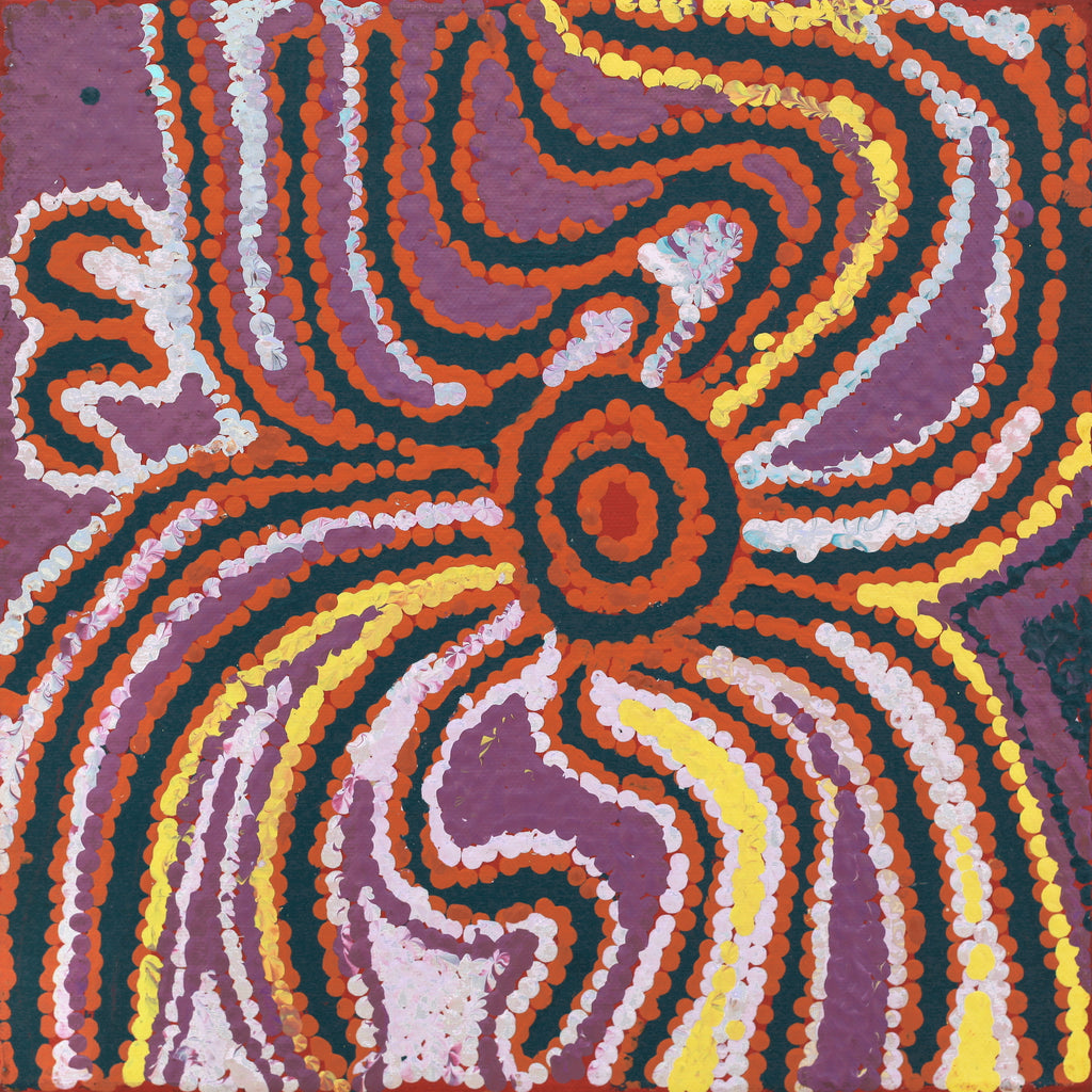 Aboriginal Artwork by Liddy Napanangka Walker, Wakirlpirri Jukurrpa (Dogwood Tree Dreaming), 30.5x30.5cm - ART ARK®
