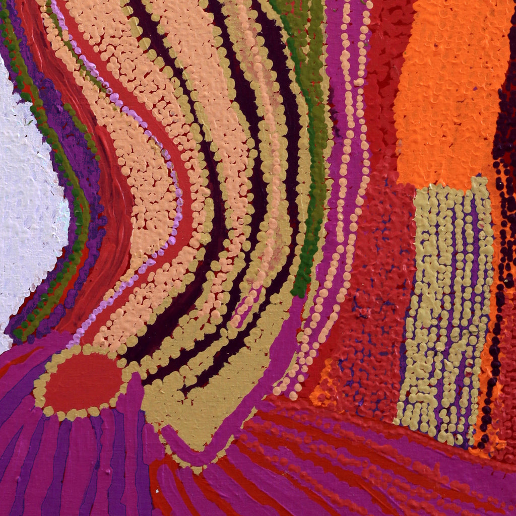 Aboriginal Artwork by Liddy Napanangka Walker, Pirlarla Jukurrpa 122x46cm