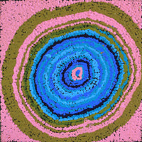 Aboriginal Artwork by Liddy Napanangka Walker, Pirlarla Jukurrpa 30x30cm