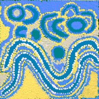 Aboriginal Artwork by Liddy Napanangka Walker, Wakirlpirri Jukurrpa (Dogwood Tree Dreaming), 30x30cm