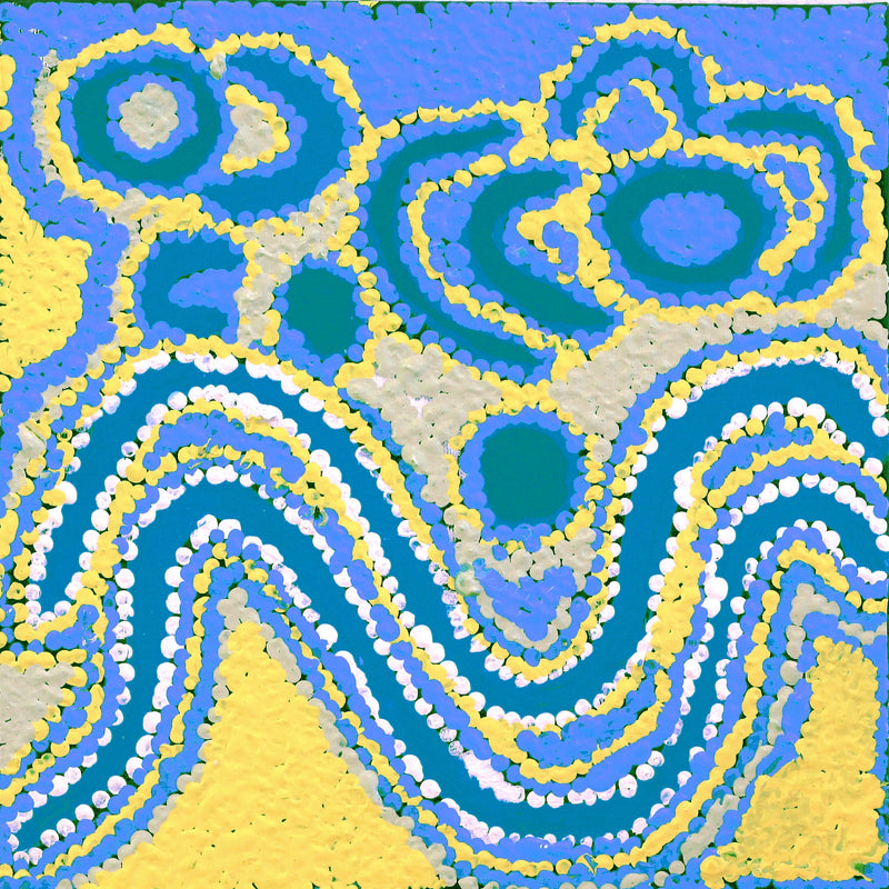 Aboriginal Artwork by Liddy Napanangka Walker, Wakirlpirri Jukurrpa (Dogwood Tree Dreaming), 30x30cm