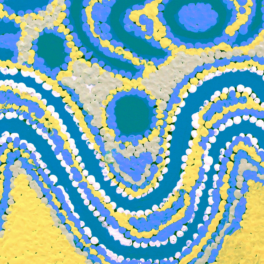 Aboriginal Artwork by Liddy Napanangka Walker, Wakirlpirri Jukurrpa (Dogwood Tree Dreaming), 30x30cm