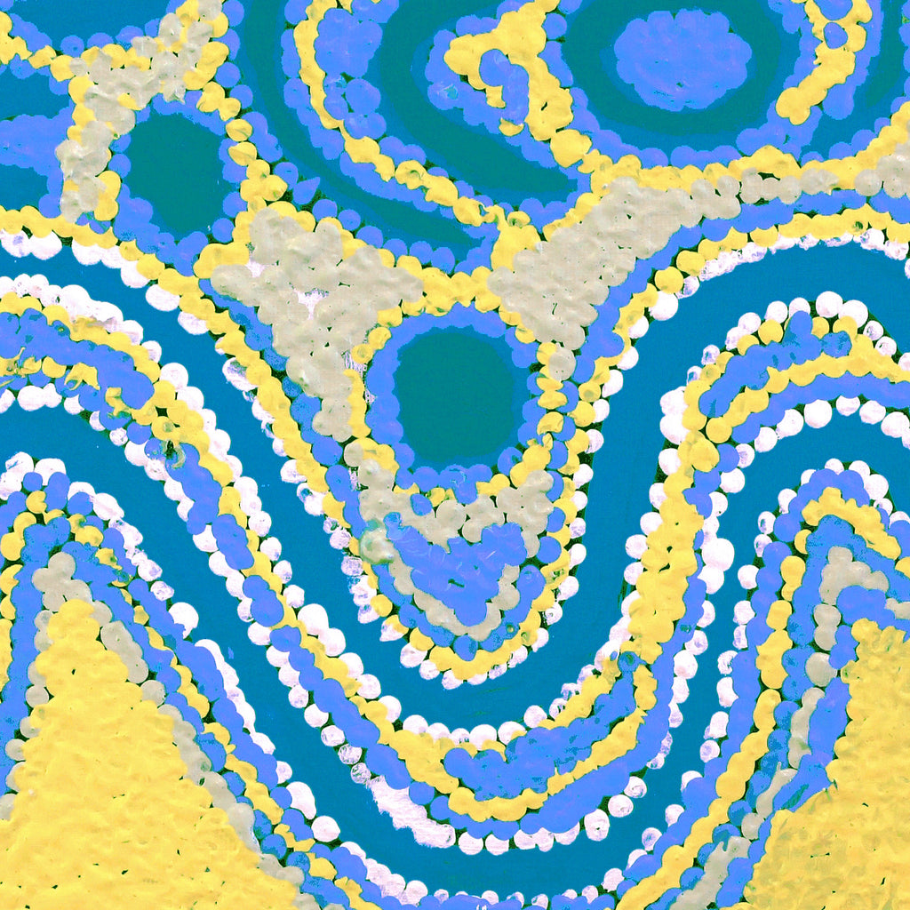 Aboriginal Artwork by Liddy Napanangka Walker, Wakirlpirri Jukurrpa (Dogwood Tree Dreaming), 30x30cm - ART ARK®