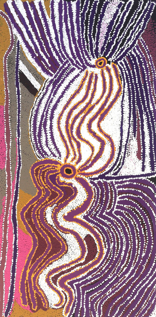 Aboriginal Artwork by Liddy Napanangka Walker, Purlapurla Jukurrpa 122x61cm