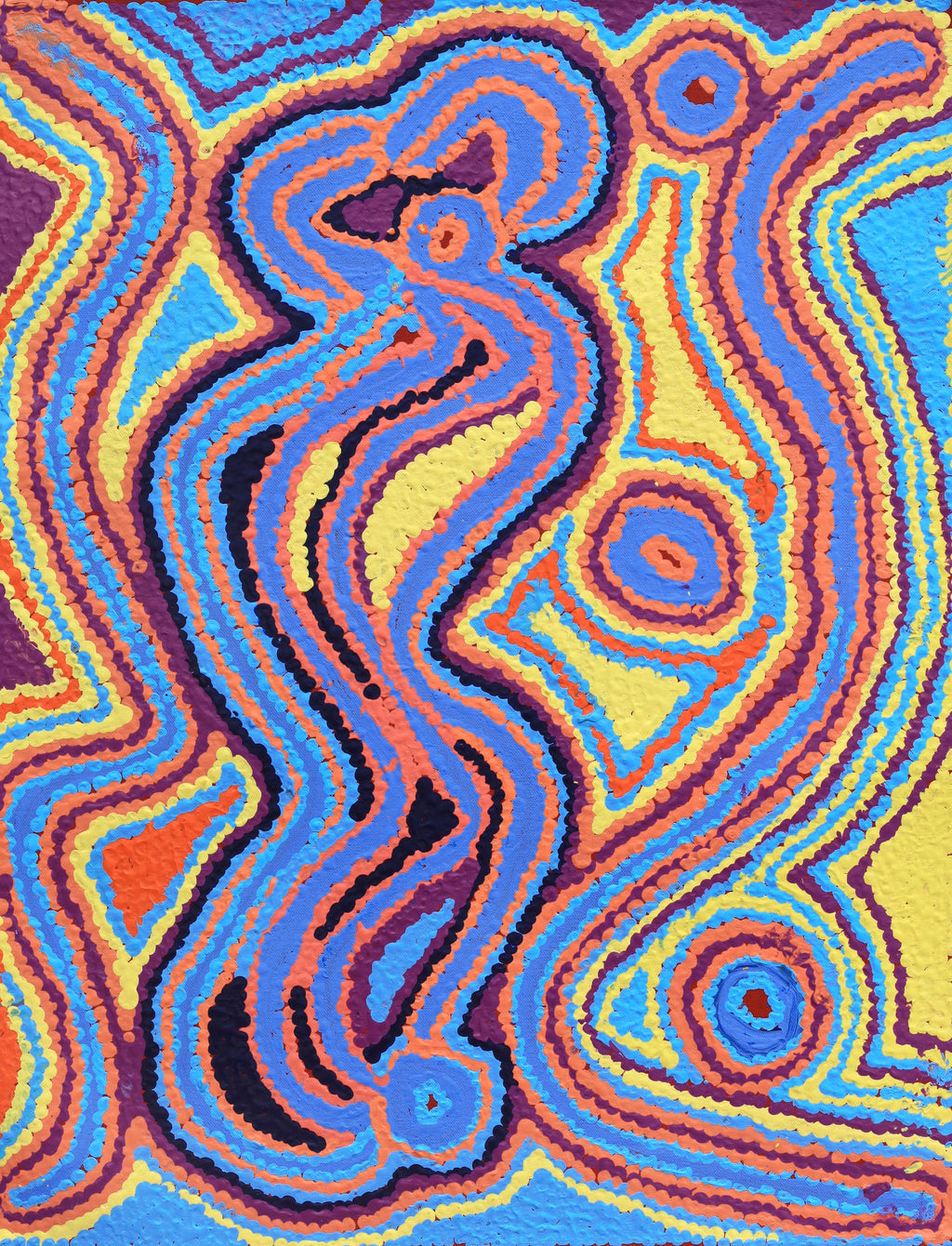 Aboriginal Artwork by Liddy Napanangka Walker, Wakirlpirri Jukurrpa (Dogwood Tree Dreaming), 61x46cm