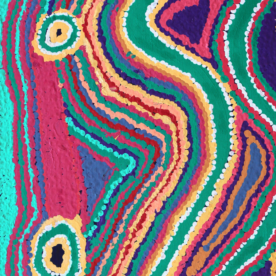 Aboriginal Artwork by Liddy Napanangka Walker, Wakirlpirri Jukurrpa (Dogwood Tree Dreaming), 61x46cm