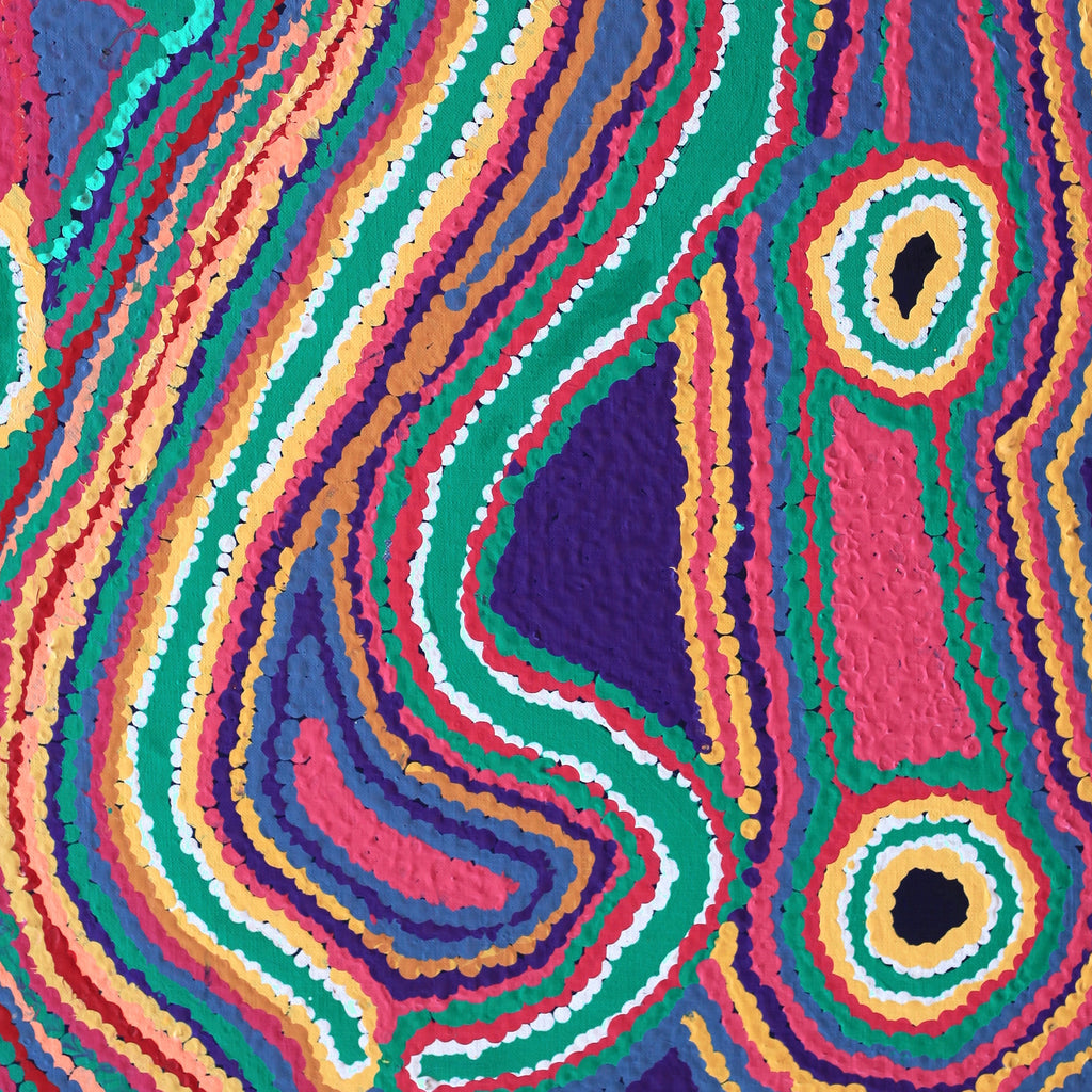 Aboriginal Artwork by Liddy Napanangka Walker, Wakirlpirri Jukurrpa (Dogwood Tree Dreaming), 61x46cm