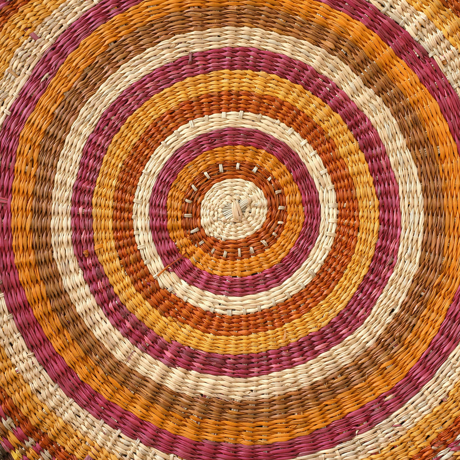 Aboriginal Artwork by Linda Dhapara Garmu - Woven Mat - 110cm