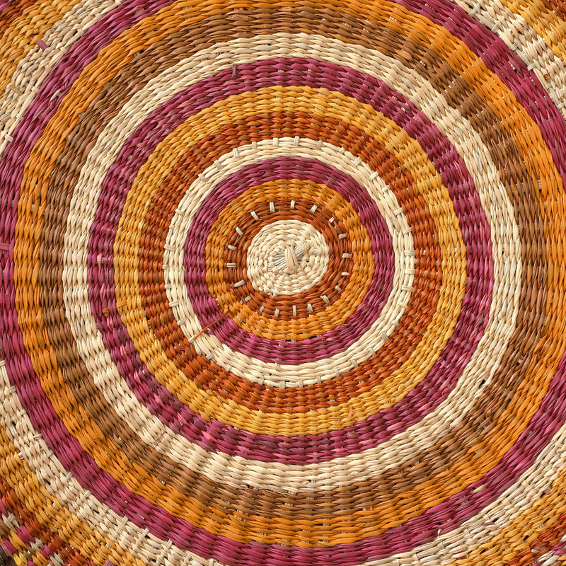Aboriginal Artwork by Linda Dhapara Garmu - Woven Mat - 110cm