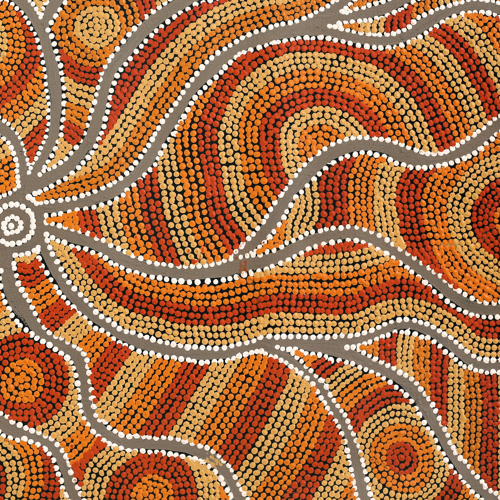 Aboriginal Artwork by Linda Napurrurla Walker, Yarla Jukurrpa (Bush Potato Dreaming) - Cockatoo Creek, 91x61cm - ART ARK®