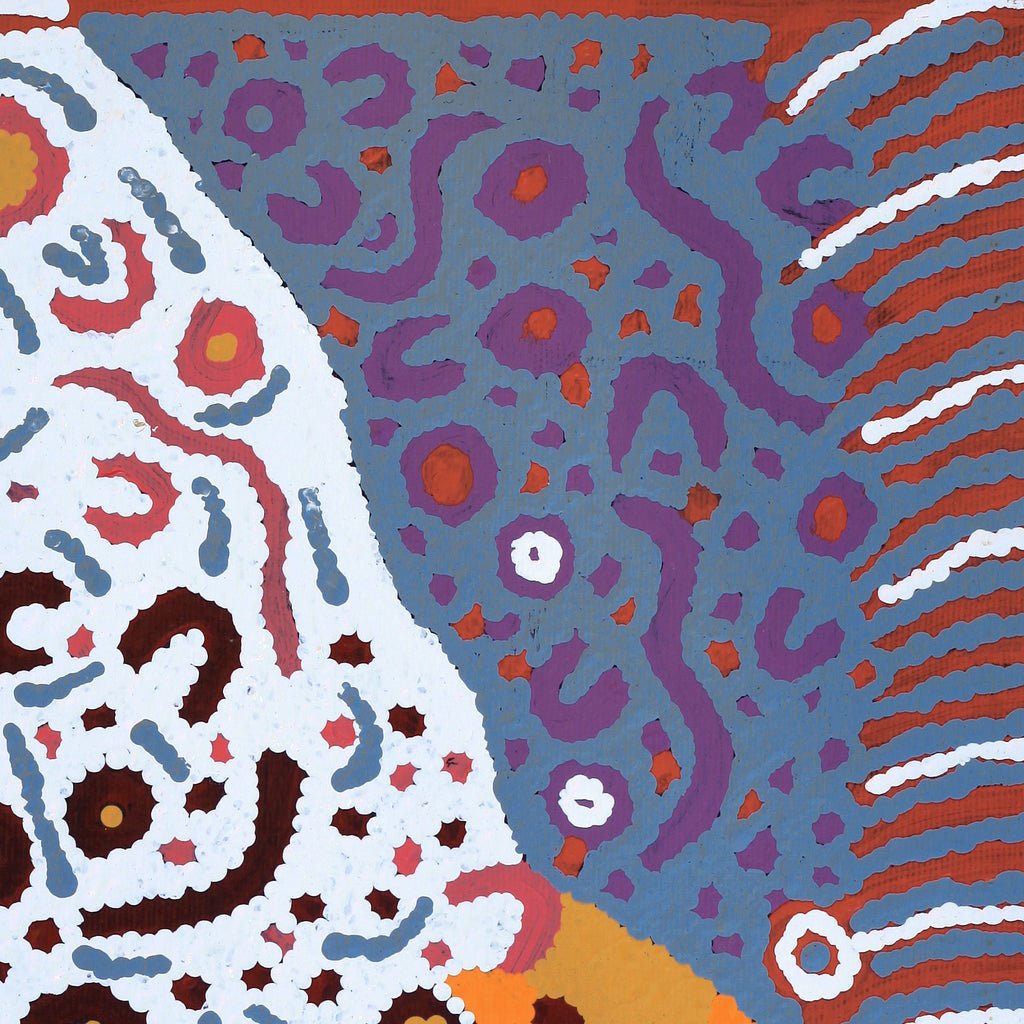 Aboriginal Artwork by Linda Napaljarri James, Marapinti Jukurrpa, 30x30cm