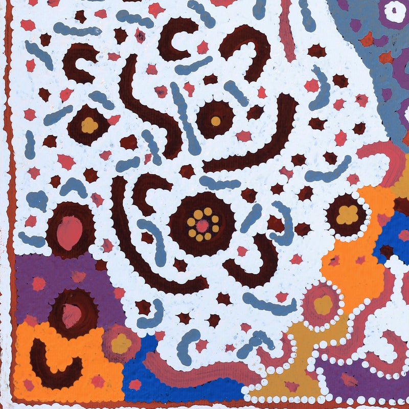 Aboriginal Artwork by Linda Napaljarri James, Marapinti Jukurrpa, 30x30cm