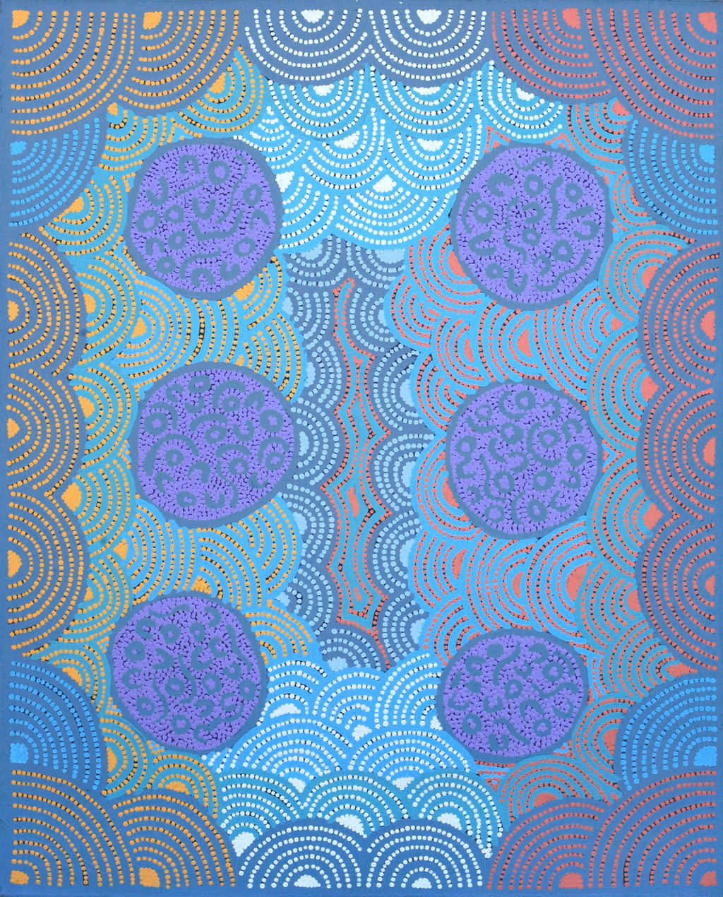 Aboriginal Artwork by Linda Napaljarri James, Marapinti Jukurrpa, 76x61cm