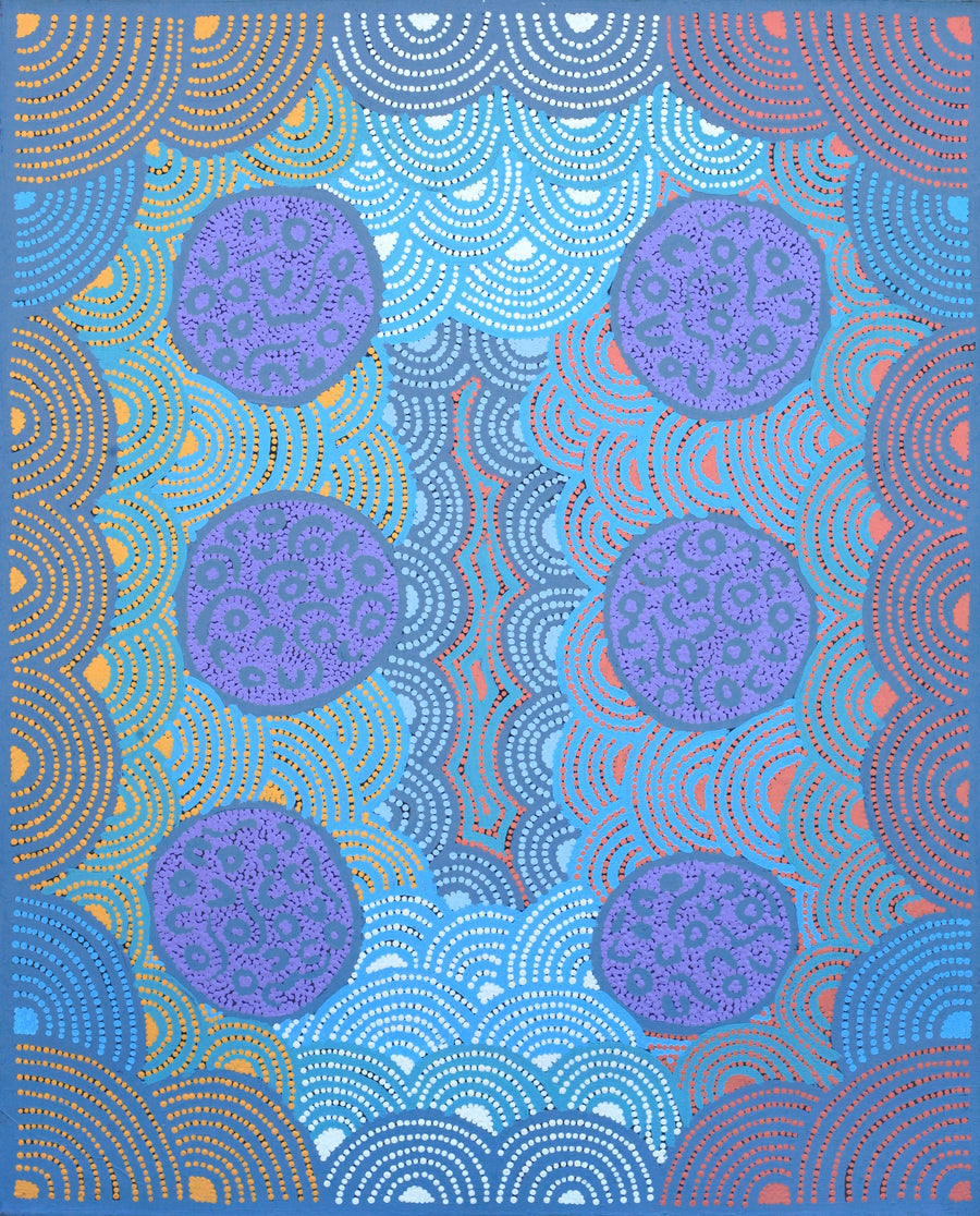 Aboriginal Artwork by Linda Napaljarri James, Marapinti Jukurrpa, 76x61cm
