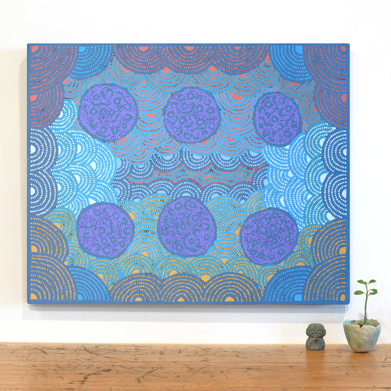 Aboriginal Artwork by Linda Napaljarri James, Marapinti Jukurrpa, 76x61cm