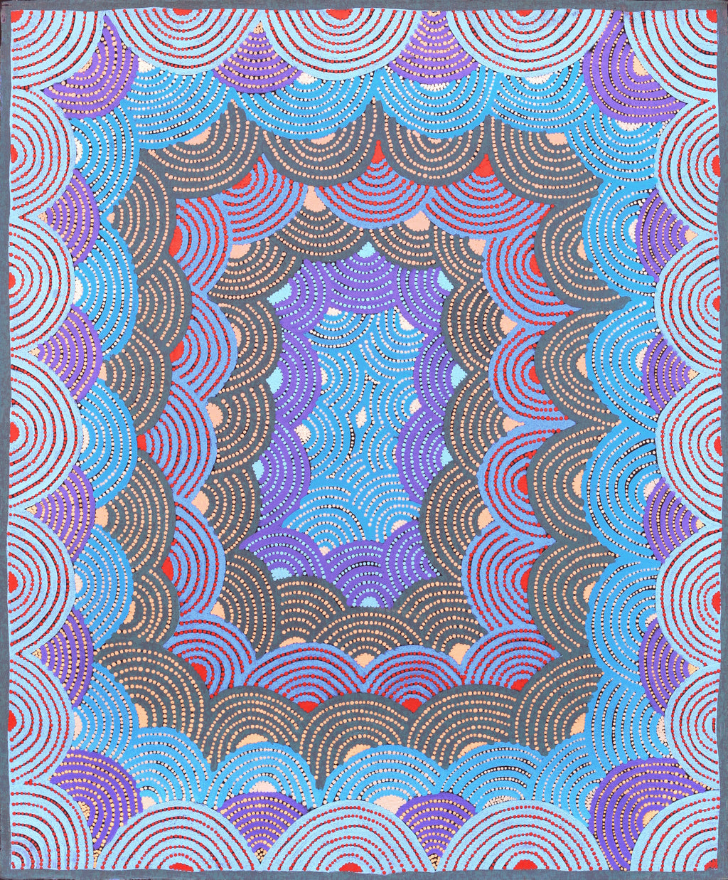 Aboriginal Artwork by Linda Napaljarri James, Marapinti Jukurrpa, 91x76cm