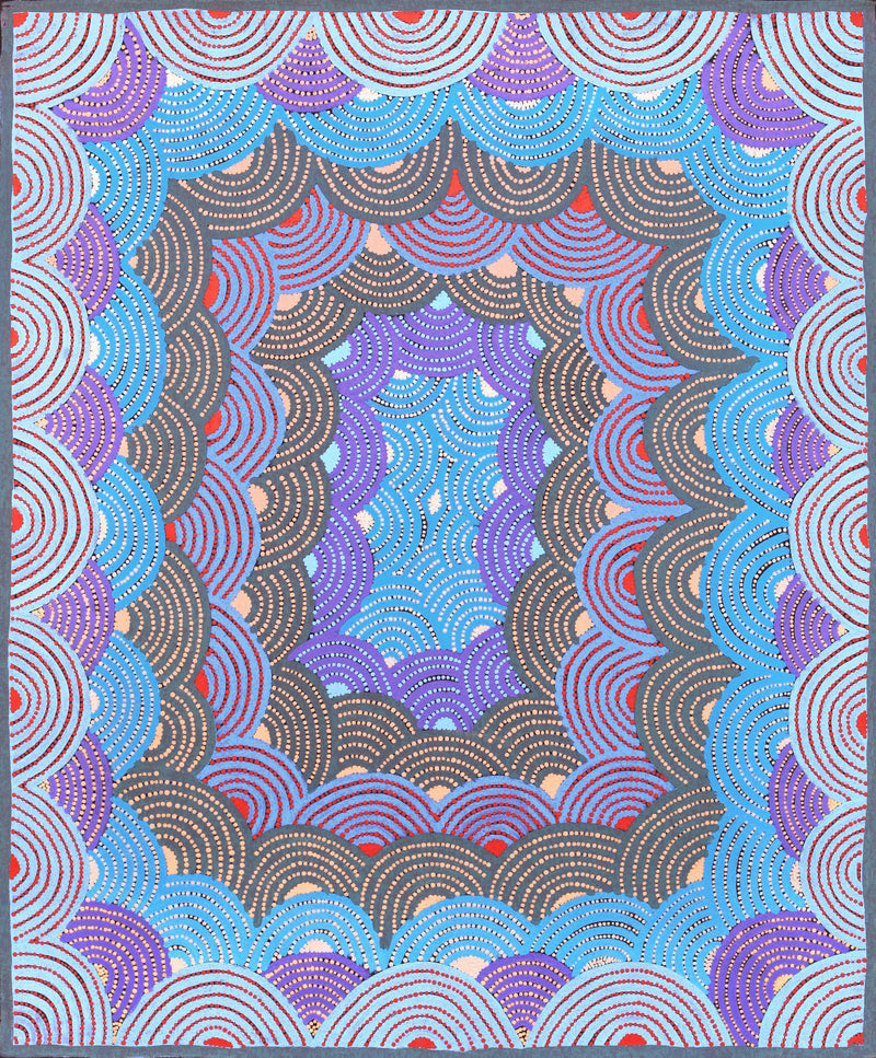 Aboriginal Artwork by Linda Napaljarri James, Marapinti Jukurrpa, 91x76cm