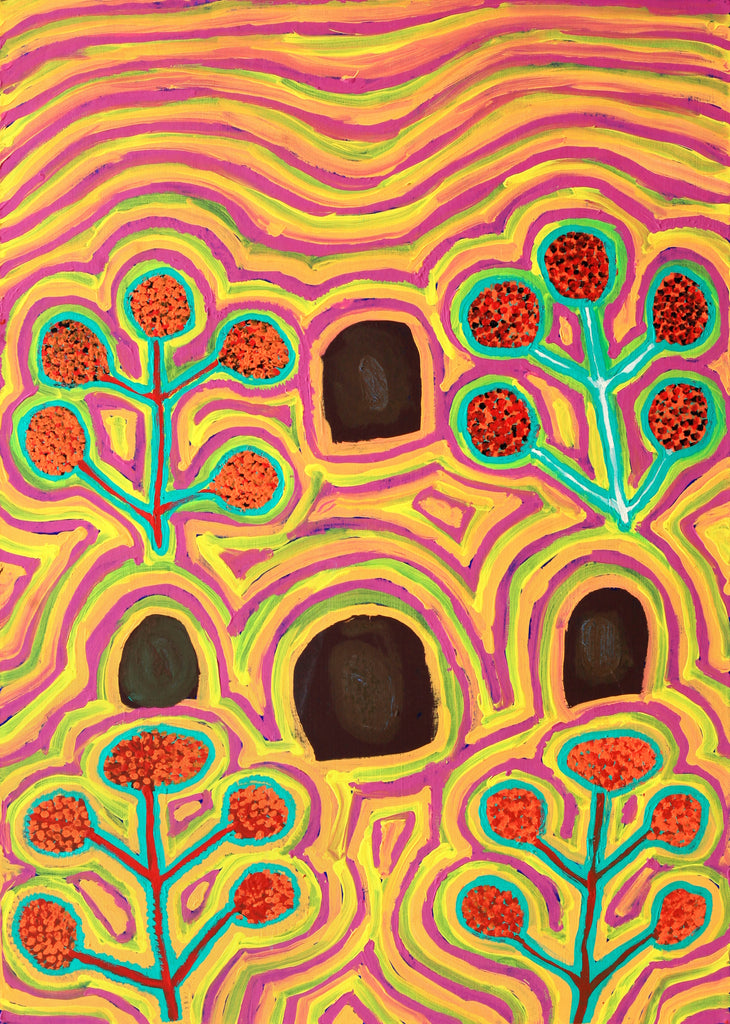 Aboriginal Artwork by Linda Ngitjanka, Untitled, 121x84cm