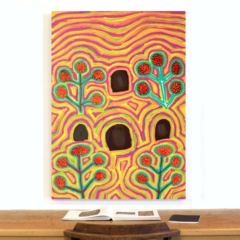 Aboriginal Artwork by Linda Ngitjanka, Untitled, 121x84cm