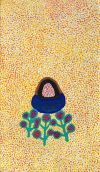Aboriginal Artwork by Linda Ngitjanka, Grevillea & Puli, 122x71cm