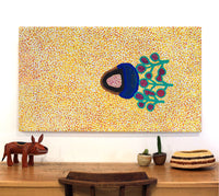 Aboriginal Artwork by Linda Ngitjanka, Grevillea & Puli, 122x71cm
