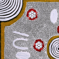 Aboriginal Artwork by Lindy Nangala Briscoe, Karnta Jukurrpa (Womens Dreaming), 40x40cm