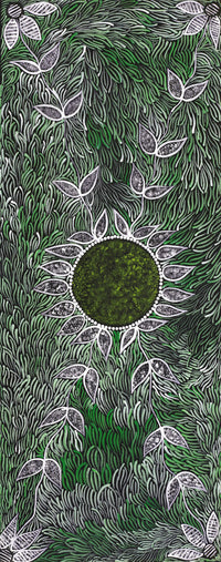 Aboriginal Artwork by Lindy Nangala Tilmouth Presco, Bush Tucker, 76x30cm