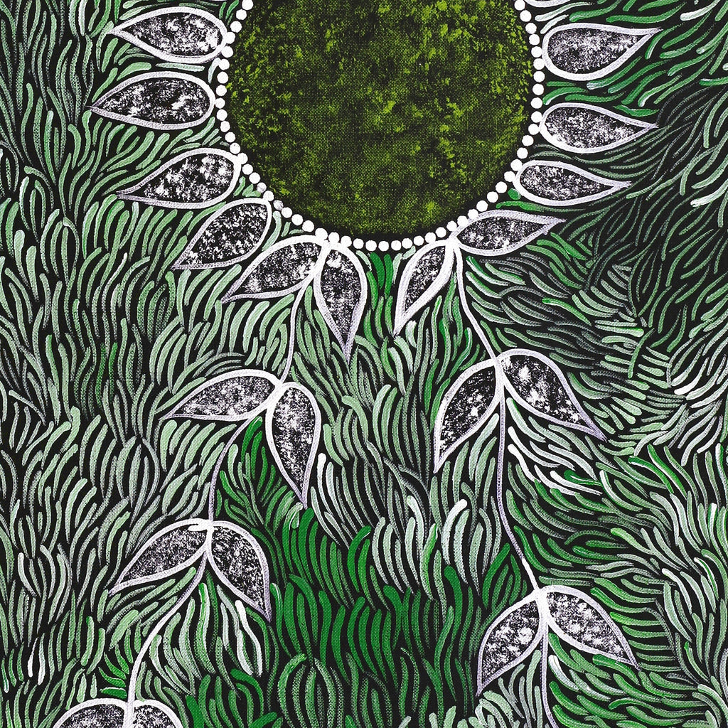 Aboriginal Artwork by Lindy Nangala Tilmouth Presco, Bush Tucker, 76x30cm