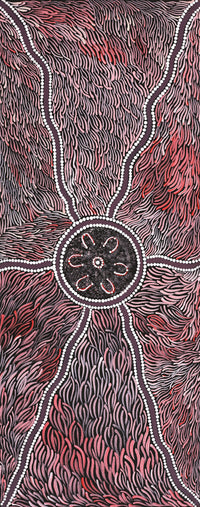 Aboriginal Artwork by Lindy Nangala Tilmouth Presco, Bush Tucker, 76x30cm
