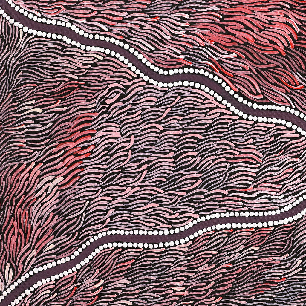 Aboriginal Artwork by Lindy Nangala Tilmouth Presco, Bush Tucker, 76x30cm