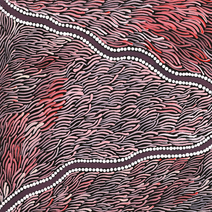 Aboriginal Artwork by Lindy Nangala Tilmouth Presco, Bush Tucker, 76x30cm