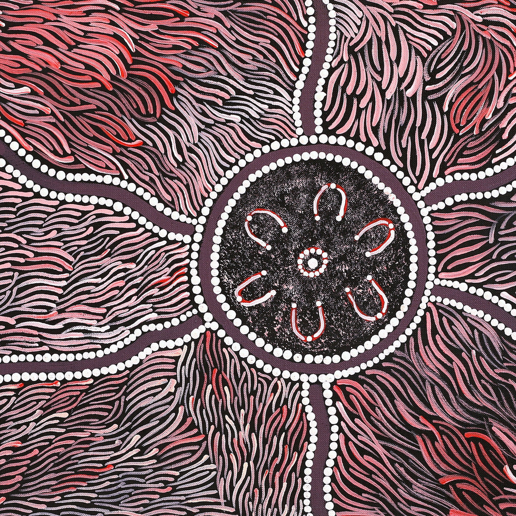 Aboriginal Artwork by Lindy Nangala Tilmouth Presco, Bush Tucker, 76x30cm