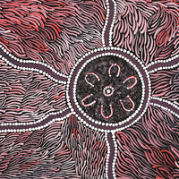 Aboriginal Artwork by Lindy Nangala Tilmouth Presco, Bush Tucker, 76x30cm