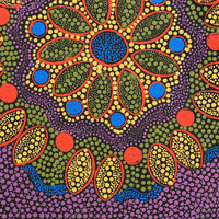 Aboriginal Artwork by Lisa Nampijinpa Cook, Yarla Jukurrpa (Bush Potato Dreaming) - Cockatoo Creek, 40x40cm