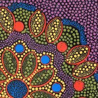 Aboriginal Art by Lisa Nampijinpa Cook, Yarla Jukurrpa (Bush Potato Dreaming) - Cockatoo Creek, 40x40cm - ART ARK®