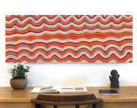 Aboriginal Artwork by Lisa Multa, Tali at Kungkayunti, 122x46cm