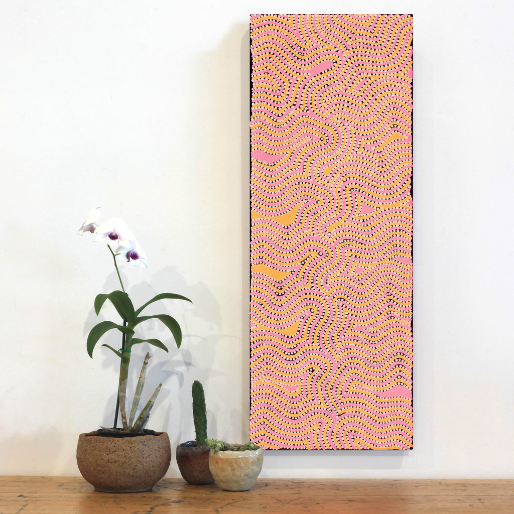 Aboriginal Artwork by Lisa Multa, Tali at Kungkayunti, 80x30cm