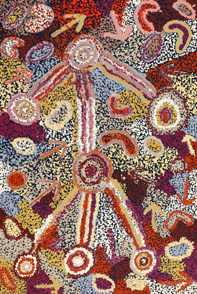 Aboriginal Artwork by Lisa Ward, Kalaya Tjukurpa (Emu Dreaming), 91x61cm