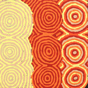 Aboriginal Artwork by Lisa Nakamarra Gordon, Ngatijirri Jukurrpa (Budgerigar Dreaming), 30x30cm - ART ARK®