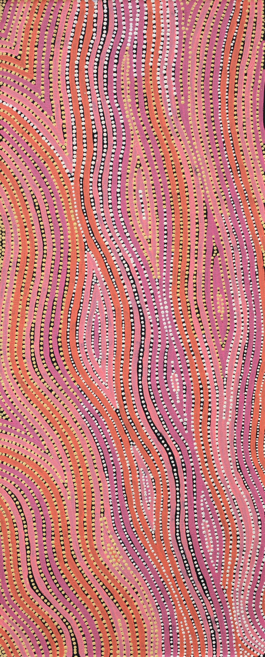 Aboriginal Artwork by Lisa Multa, Tali at Kungkayunti, 100x40cm
