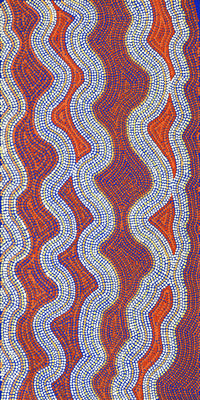 Aboriginal Artwork by Lisa Multa, Tali at Kungkayunti, 80x40cm