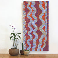 Aboriginal Artwork by Lisa Multa, Tali at Kungkayunti, 80x40cm